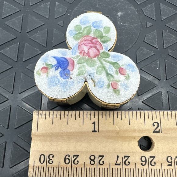Mini Enamel Trinket/Pill Box Vintage 1950’s - Picture 5 of 6